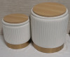 Pleated Nesting Ottoman Set that can also be used as side tables. 17 x 14.5" Stock Photo used - 2