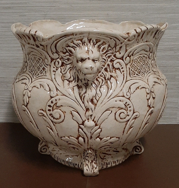 Porcelain Jardiniere 10.5H x 12W inches Needs Cleaning