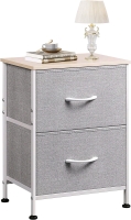 WLive 2 Drawer Fabric Nightstand or Storage Cabinet in Gray Please note that stock photo is light gray