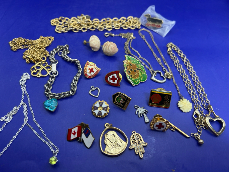 Unsorted Pins Necklaces Earring Bagged Jewelry