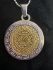 Signed FINI MAYAN Calender Stainless Necklace