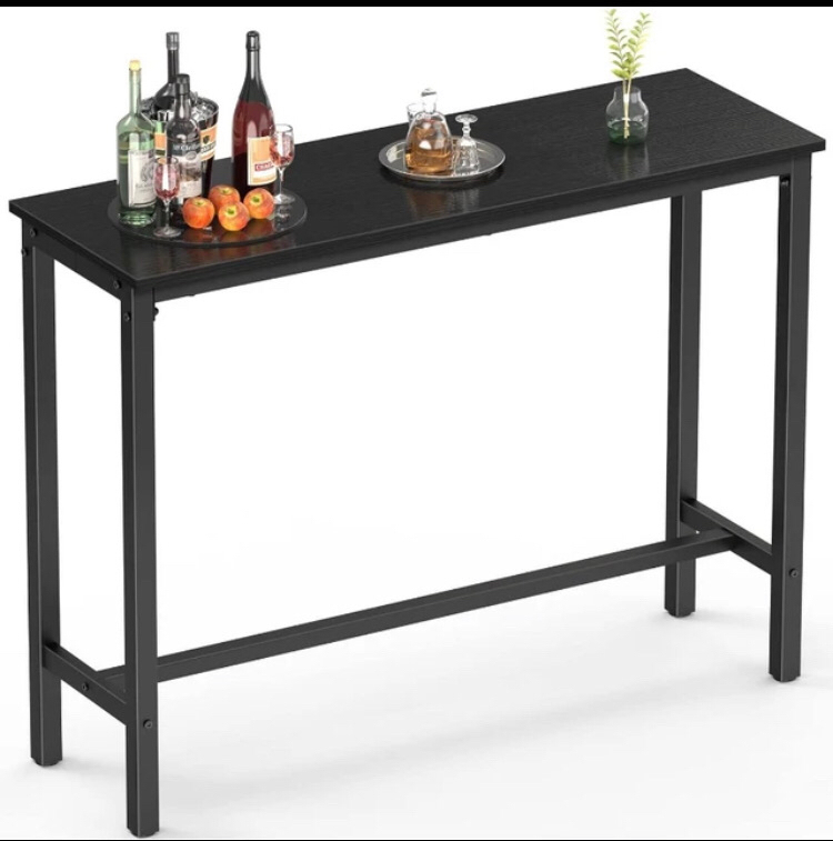 New Mr IRONSTONE Bar Table, 39" Pub High Top Rectangular Height Sofa Console Dining Coffee