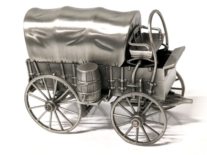 Vintage FRANKLIN MINT Pewter Covered Wagon Figurine 1987