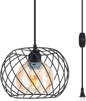 Plug In Pendant Light with Dimmer Switch Farmhouse Hanging Lights Fixtures with 16ft Plug in Cord Black Finish