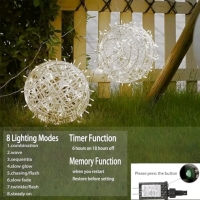 Baung Outdoor String Lights Outdoors,4 Pack 7.96" Sphere Lights with Plug<br/>