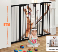 New Baby Gate, 36'' Extra Tall 29.5-48.8'' Wide Toddler Gates for Doorway Stairs