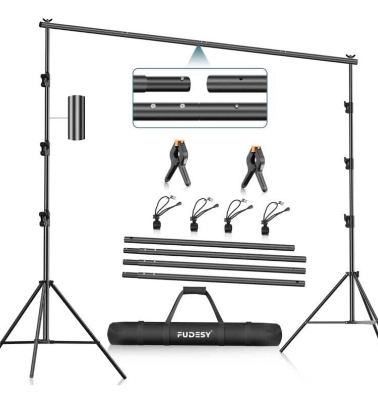 FUDESY Photo Video Studio 10 x 10Ft Heavy Duty Adjustable Backdrop Stand,Background Support System for Photography with Carry Bag