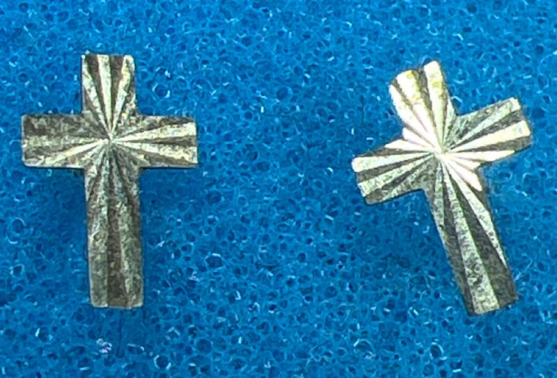 10K Yellow Gold Demure Cross Stud Earrings