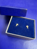 10K Yellow Gold Demure Cross Stud Earrings - 3