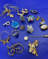 Vintage to Modern Jewelry Brooches Ringd Rhinestones