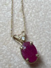 10KT Ruby Diamond Solitaire Pendant on 10K yellow Gold Chain - 2