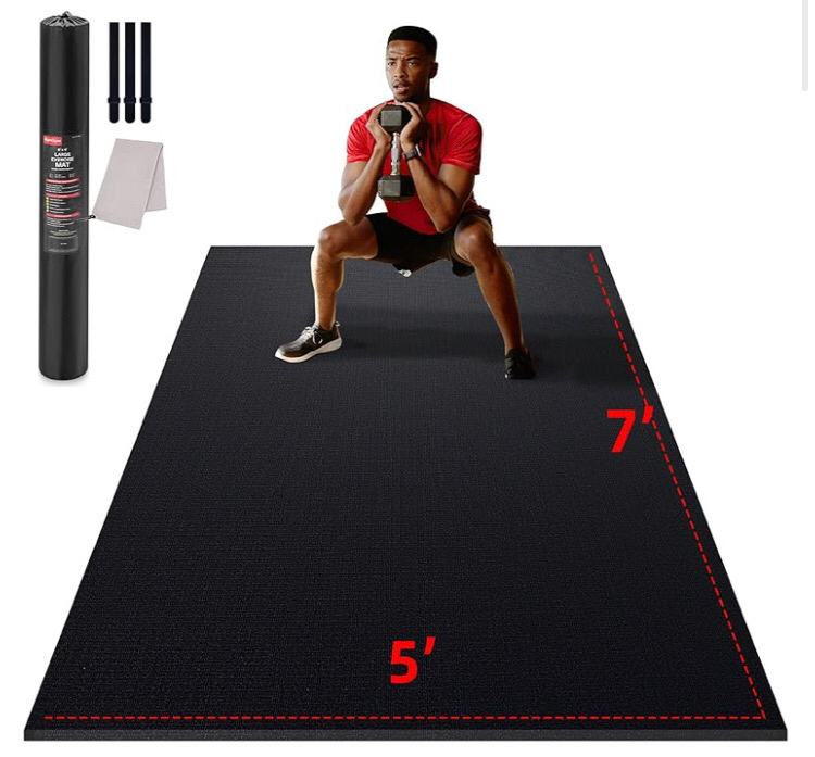 GymCope Large Exercise Mat For Home Workout 5Ftx7Ft