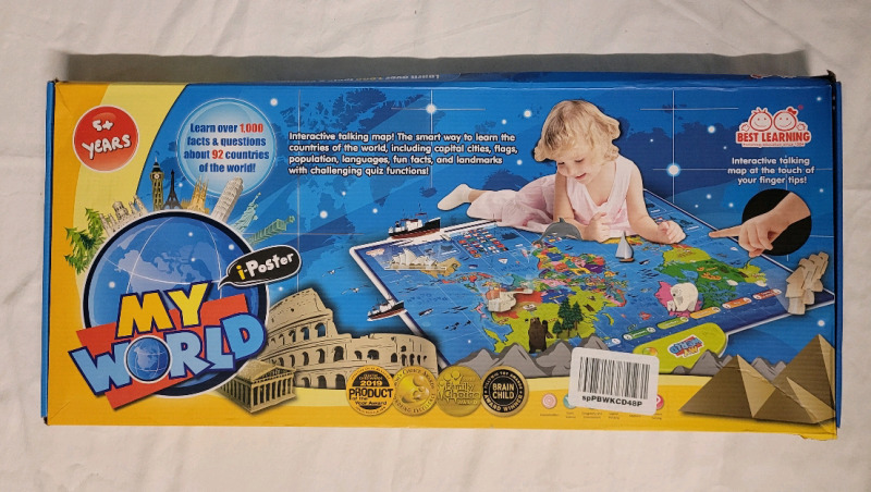 New - MY WORLD i-Poster Interactive Talking Map Children's Learning World Map