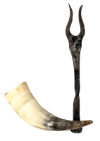 Hand-Forged Oversized 2-Prong Fork & Ox Horn