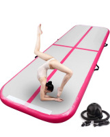 Inflatable Gymnastics Air Tumbling Track Mat 20ft, Tumble Track Floor Mat with Electric Air Pump for Home Use Training Cheerleading Yoga Water Gym Park , pink