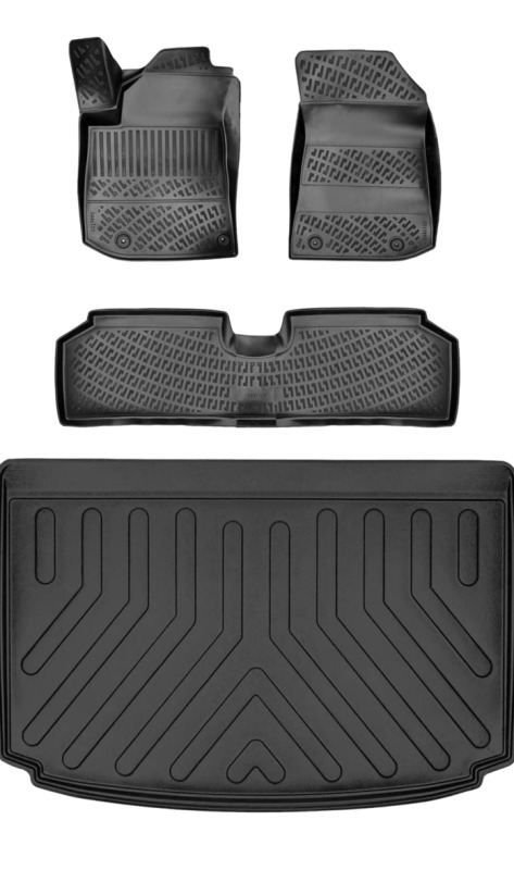 NEW Ehiltek Floor Mats for Kia NIRO EV 2022-2023 NIRO EV Only (NOT Suitable for NIRO Hybrid) All Weather - Nonslip - Front & Rear Full Set Cargo Liner with Floor Mats and Cargo Liner (NIRO EV Only)