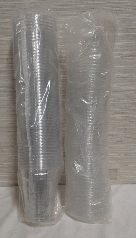 NEW Lullaby 12 oz Clear Plastic Cups with Slotted Lids 200 per case