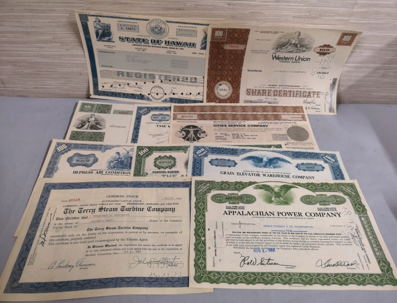 10 Vintage Expired Stocks - Steam, Power, Service++