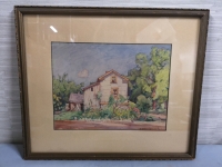 Vintage Framed Watercolour Painting by George Chavignaud