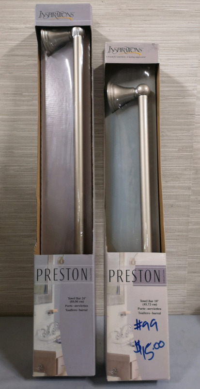 2 New Inspirations Towel Bars - 24" & 18"