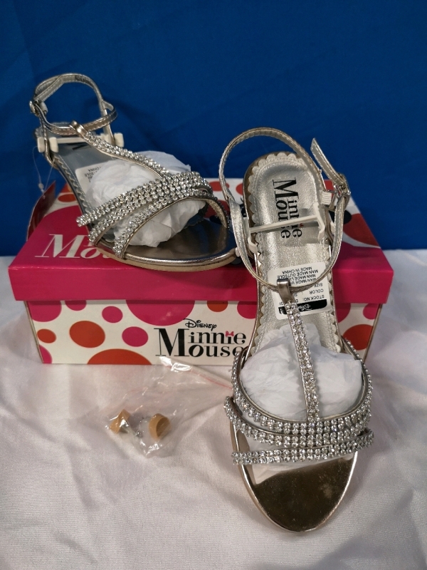 New Disney sz 34 Kid's Minnie Mouse Shoes Bling Bling