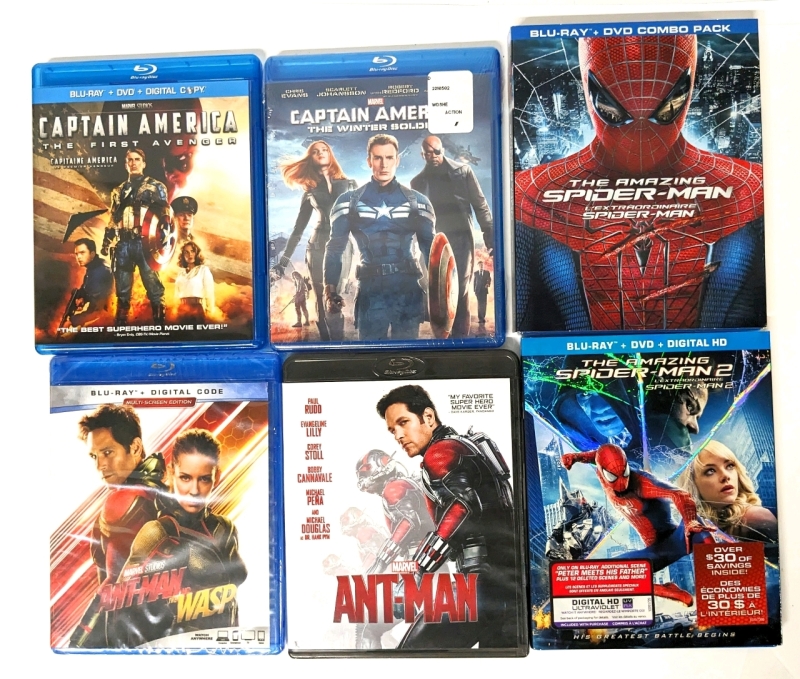 MARVEL BLU-RAYS: Captain America, Ant Man & Spider-Man