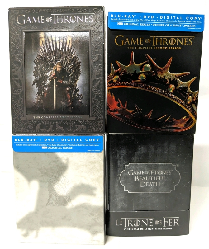 GAME OF THRONES Box Sets: Season 1 (DVD), 2, 3 & 4 (Blu-Ray +)