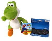 New Super Mario Yoshi Plush 8" Tall w Tags & Sony PlayStation Squishy Foam Stress Controller