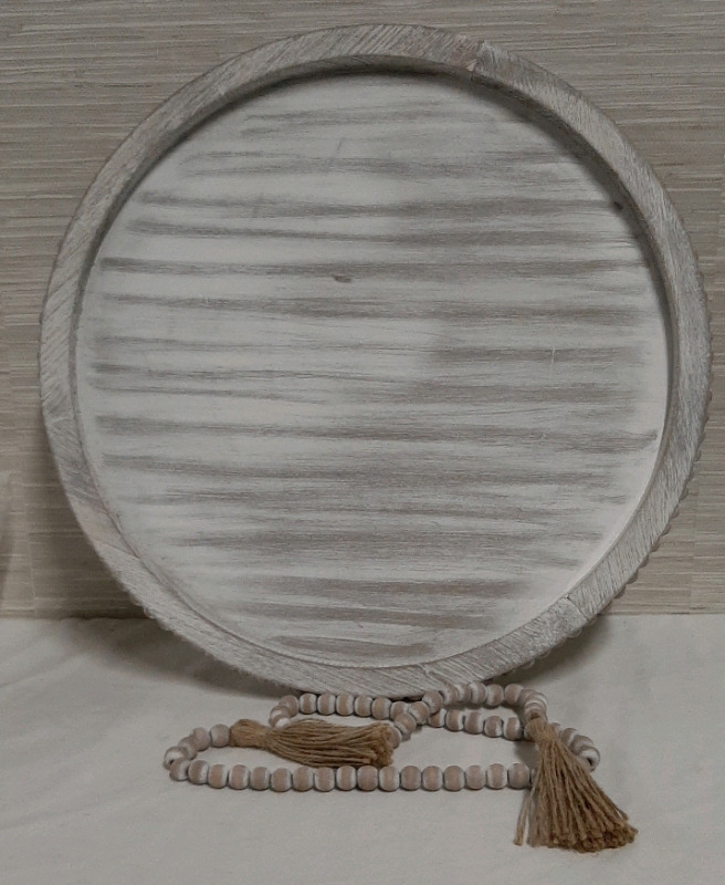 NEW Decorative Tray with a Strand of Beads and Tassel Tray is 17.25 W