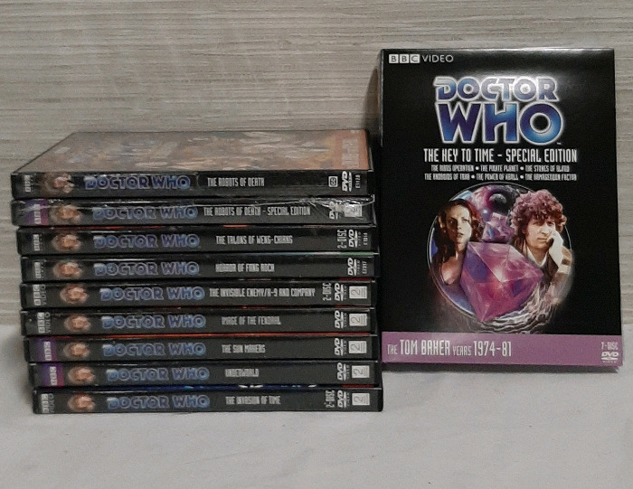 A Selection of Doctor Who DVDs with Tom Baker One is new one is a Special Edition and not all cases have been checked for content