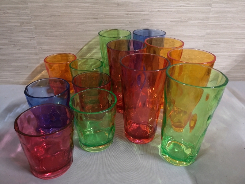 13 Colourful Patio Cups - Plastic