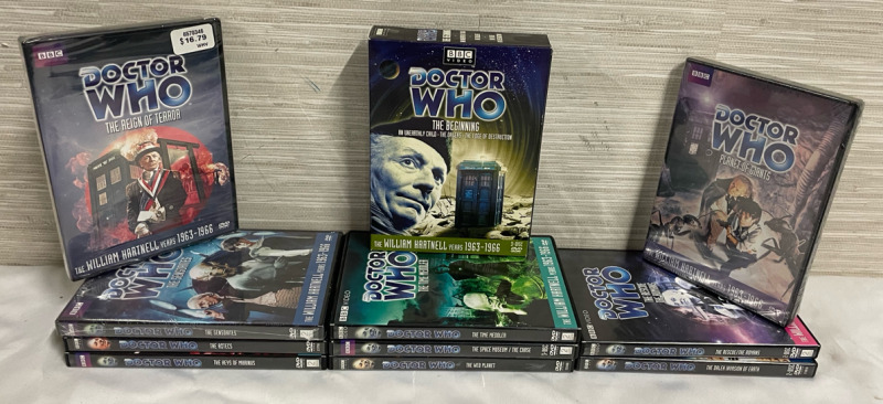 11 Doctor Who DVDs including 3 new in packaging