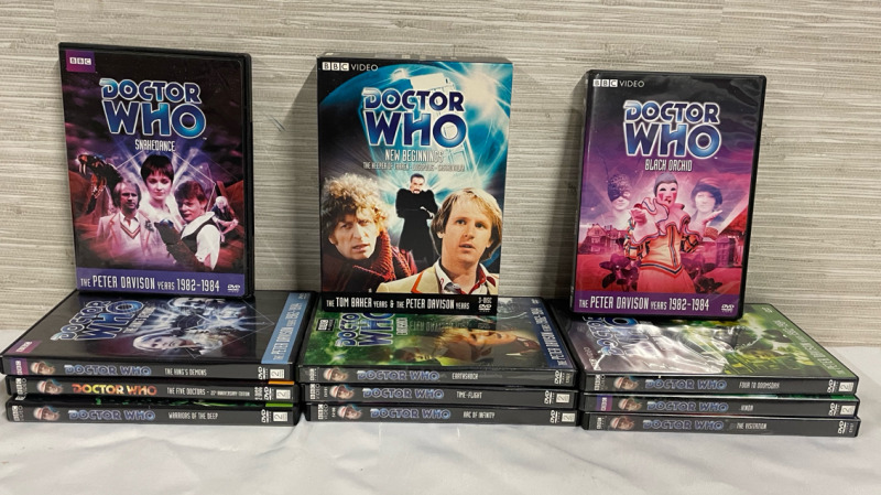 12 Doctor Who DVDs including the 3 disk “ New Beginnings “
