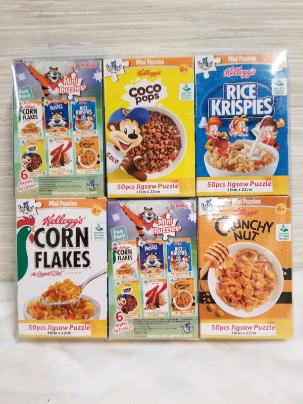 New 6 pack KELLOGG'S CEREAL jigsaw puzzles