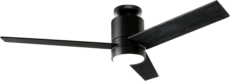 Flybull Low Profile Ceiling Fan 52" Black Ceiling Fan with Lights and Remote Control GLX046