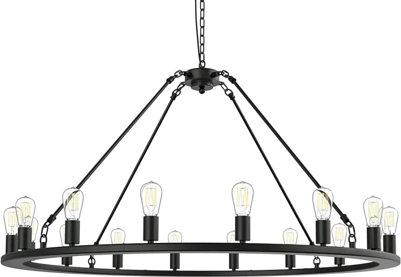 VONFAME 16-Light 48" Large Wagon Wheel Chandelier