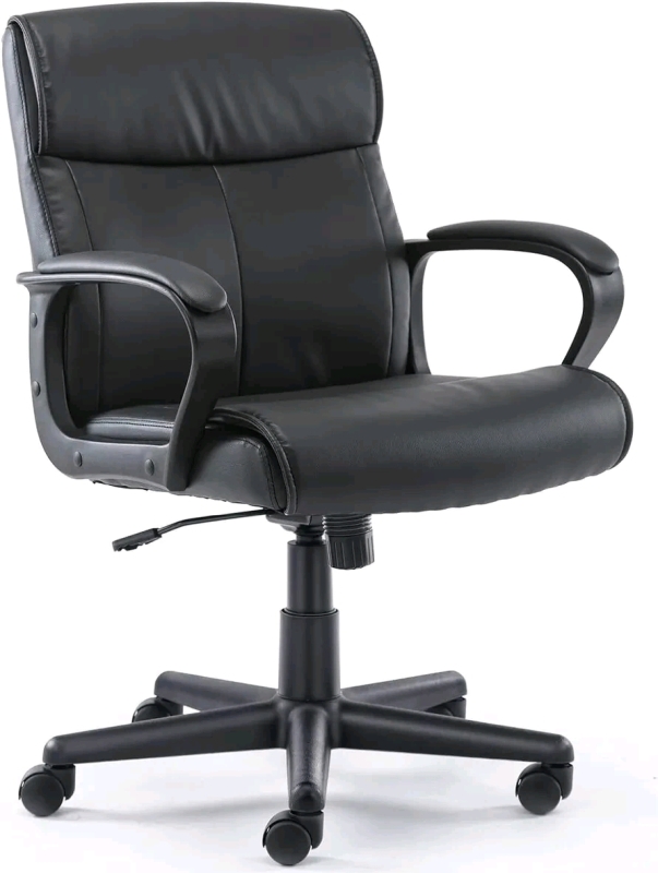 OLIXIS Office Chair MidBack Computer Desk Chair with Armrests C-2639-BK - Black