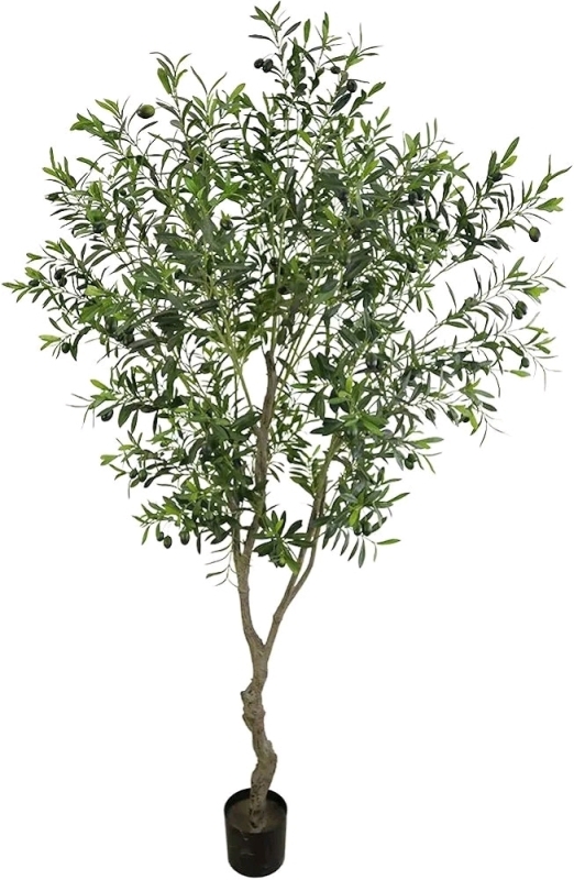 New VIGGDA Artificial Tree Faux Olive Tree 7ft (82in,UV Protection 2289 Leaves) Tall Fake Olive Plant in Pot Fake Silk Tree Faux Plants Indoor