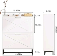 Maupvit Shoe Cabinet with 2 Flip Drawers - D3M547