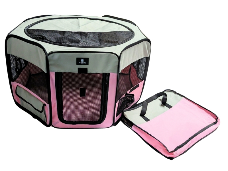 X-Zone Pet Collapsible Small Play Pen with Cover & Carry Bag 27" x 26.5" x 16"