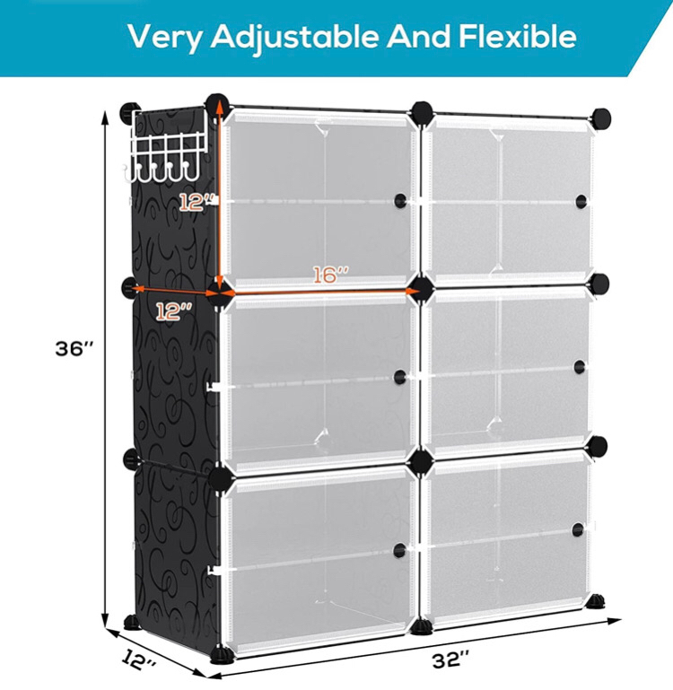 New VTRIN Shoe Rack Organizer DIY 24 Pair Tower Shoe Storage Cabinet