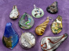 Nine 9 Assoryed Glass Pendants in Tassel Robin Egg Box - 2
