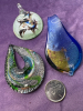 Nine 9 Assoryed Glass Pendants in Tassel Robin Egg Box - 3