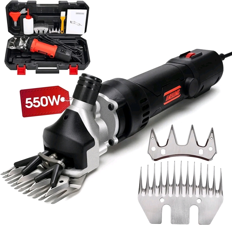 New - AMYWMS Sheep Shears Electric 550W - Professional Sheep Clippers w/2 Blades
