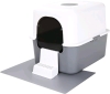 Sfozstra Cat Litter Box with Pedal, Fully Enclosed Leak-proof Urine Litter Box, High Edge and Odorless Cat Litter Box, Easy to Carry and Clean Grey with Handle
