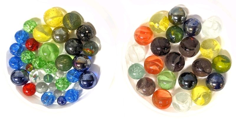 40+ Vintage Glass Marbles in Various Sizes