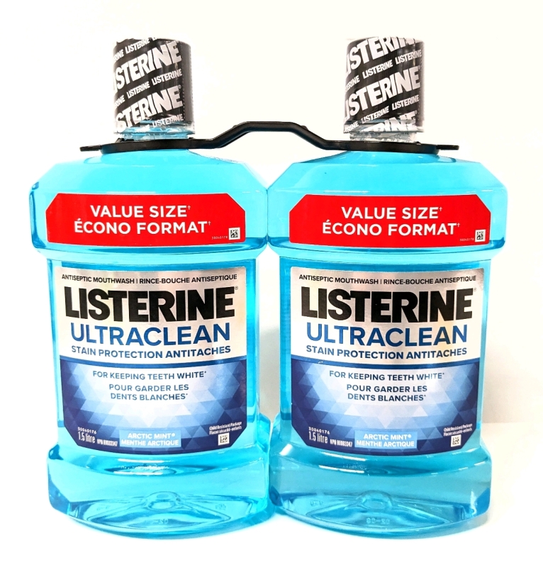 2 New LISTERINE Arctic Mint Mouthwash (1.5 Litres Each)