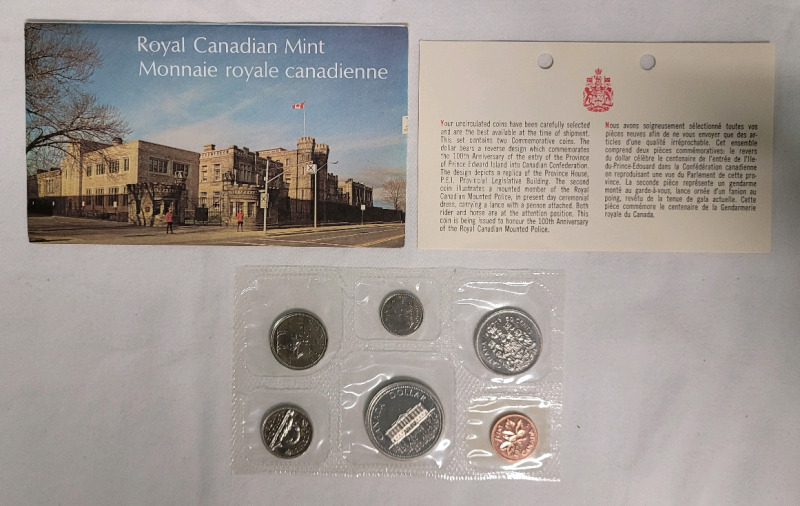 1973 (1873-) Canadian PEI Canadian Coin Set , Sealed Uncirculated