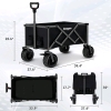 Homgava Foldable Wagon Cart with Big Wheels,Heavy Duty Beach Wagon with Brakes - 2