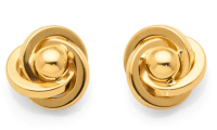 9 CT Yellow Gold Knot Ball Stud Earrings